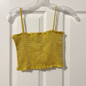 Yellow rouched tank top